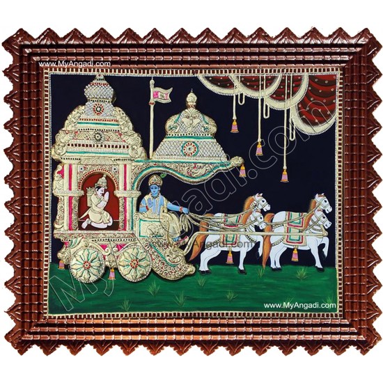 Krishna and Arjuna Geetha Upadesam Tanjore Paintings Krishna and Arjuna Geetha Upadesam Tanjore Paintings