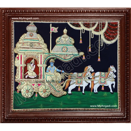 Krishna and Arjuna Geetha Upadesam Tanjore Paintings