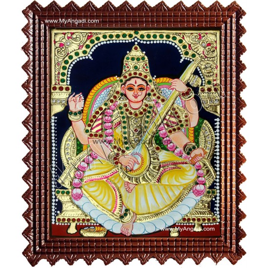 Saraswati Tanjore Painting Saraswati Tanjore Painting