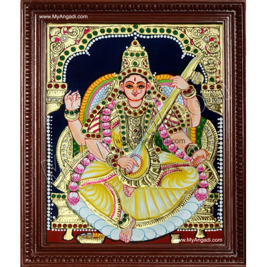 Saraswati Tanjore Painting Saraswati Tanjore Painting