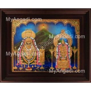 Annamalaiyar Unnamulaiammai Tanjore Painting, Annamalai Thayar Tanjore Painting