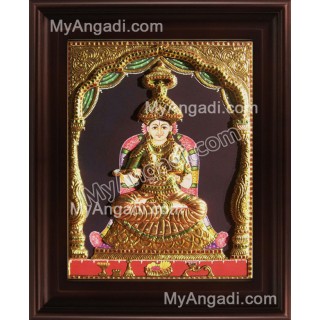 Annapoorani Emboss Tanjore Painting, Traditional Annapoorani Tanjore Painting