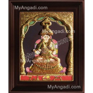 Annapoorani Emboss Tanjore Painting, Traditional Annapoorani Tanjore Painting