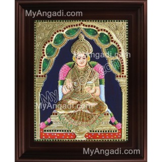 Annapoorani Frame Tanjore Painting, Traditional Annapoorani Tanjore Painting