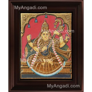 Antique Saraswathi Tanjore Painting, Traditional Saraswathi Tanjore Painting