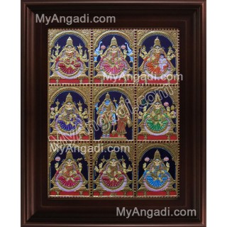 Ashta Lakshmi Tanjore Painting, AshtaLakshmi Tanjore Painting