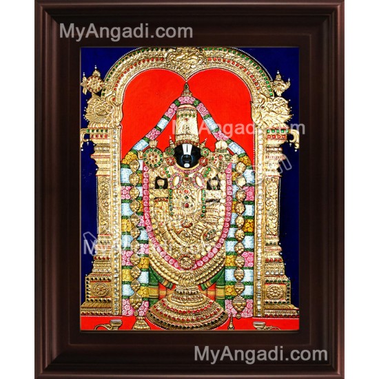 Balaji Emboss Tanjore Painting, Tirupati Venkateswara Perumal Tanjore Painting