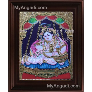 Butter Krishna Tanjore Painting, Baby Krishna Tanjore Painting