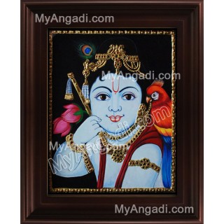 Face Krishna Tanjore Painting, Krishna Tanjore Painting