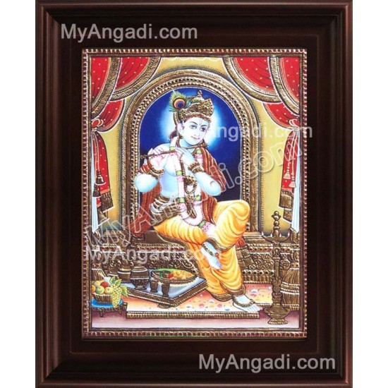 Flute Krishna Tanjore Painting, Krishna Tanjore Painting Flute Krishna Tanjore Painting, Krishna Tanjore Painting