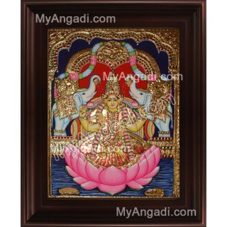 Gaja Lakshmi Tanjore Painting, Gajalakshmi Tanjore Painting