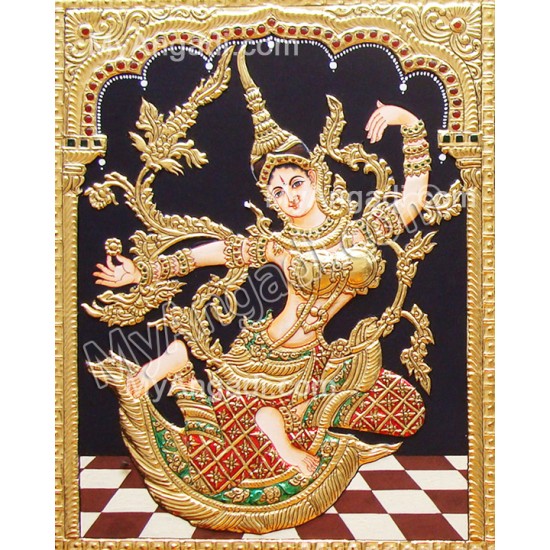 Indonesia Sita Tanjore Painting, Sita Tanjore Painting