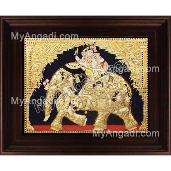 Iyravatham Tanjore Painting, Elephant Tanjore Painting