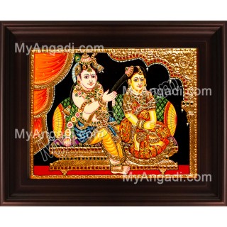 Jada Krishna Tanjore Painting, Krishna Tanjore Painting