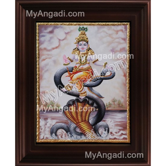 Kalinga Narthanam Krishna Tanjore Painting, Krishna Tanjore Painting