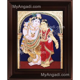 Krishna Radha Tanjore Painting, Radha Krishna Tanjore Painting