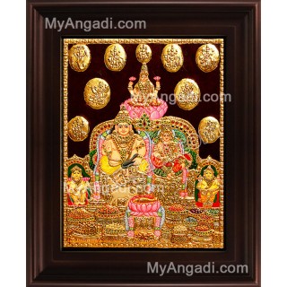 Kubera Lakshmi Tanjore Painting, Lakshmi Tanjore Painting