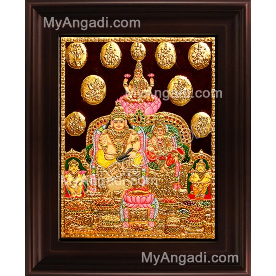 Kubera Lakshmi Tanjore Painting, Lakshmi Tanjore Painting