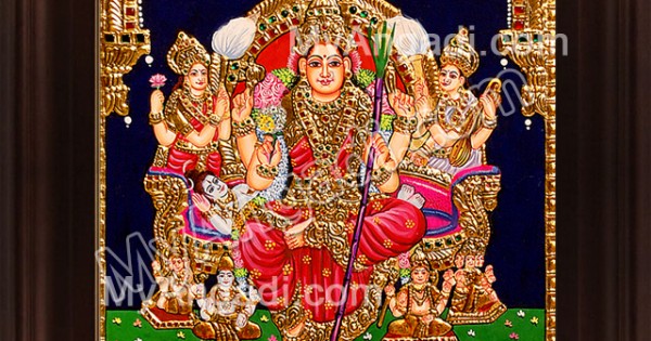 Raja Rajeswari Tanjore Painting, Amman Tanjore Painting