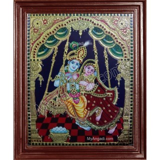 Jhula Radha Krishna Tanjore Painting, Krishna Tanjore Painting