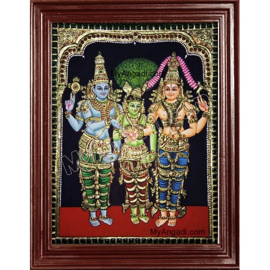 Girija Kalyanam - Shiva Parvati Kalyanam Wedding - Tanjore Painting