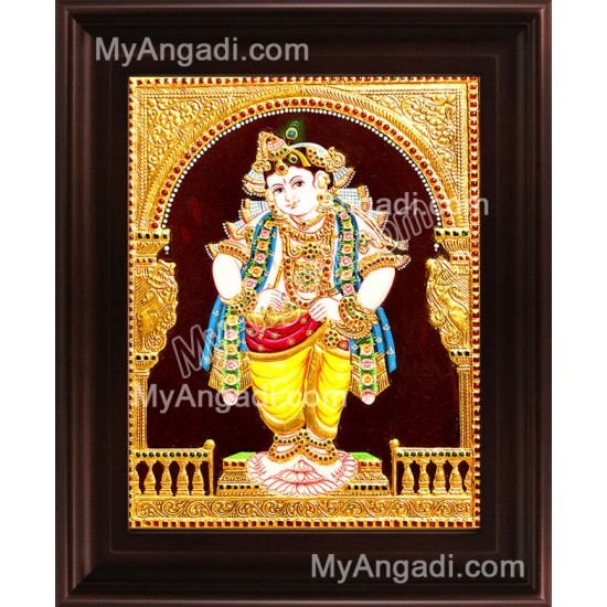 Mappilai Krishna Tanjore Painting, Krishna Tanjore Painting Mappilai Krishna Tanjore Painting, Krishna Tanjore Painting