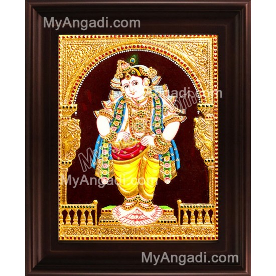 Mappilai Krishna Tanjore Painting, Krishna Tanjore Painting