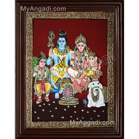 Lord Shiva Family Tanjore Painting