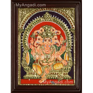 Panchamuga Ganesha Tanjore Painting