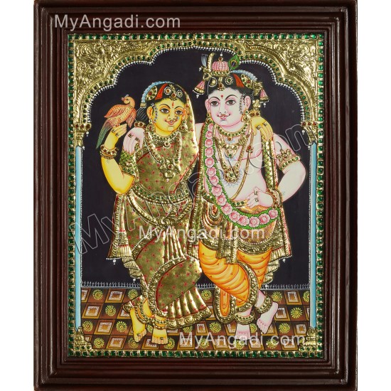 Krishna Rukmani Tanjore Painting Krishna Rukmani Tanjore Painting