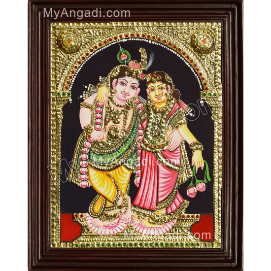Krishna Rukmani Tanjore Painting Krishna Rukmani Tanjore Painting