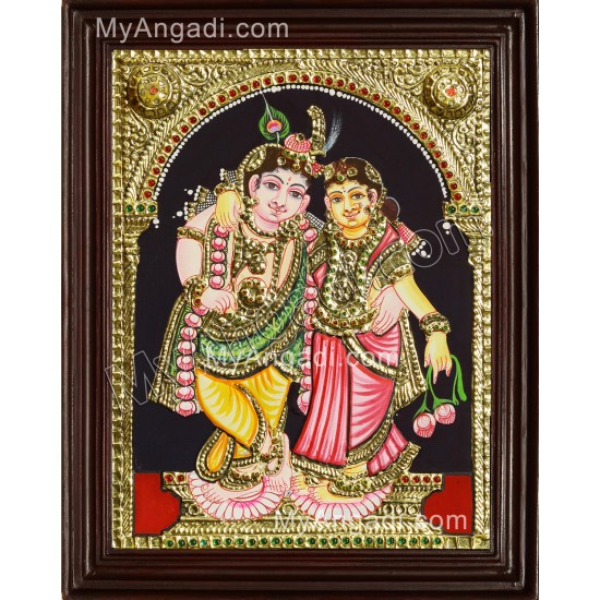 Krishna Rukmani Tanjore Painting