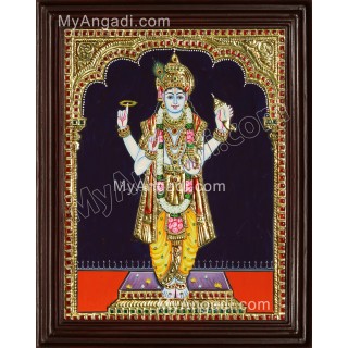 Lord Dhanvantari - Vishnu Tanjore Painting