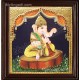 Nava Vinayakar Playing Music Tanjore Painting