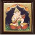 Nava Vinayakar Playing Music Tanjore Painting