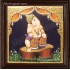 Nava Vinayakar Playing Music Tanjore Painting