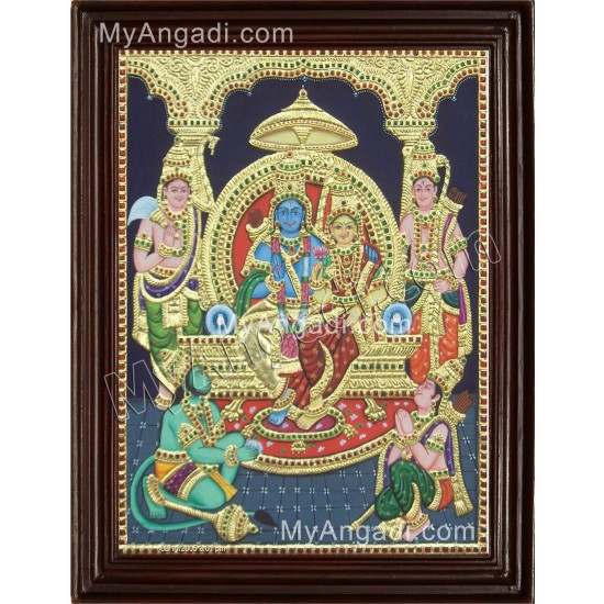 Lord Ramar with Sitadevi Tanjore Painting Lord Ramar with Sitadevi Tanjore Painting