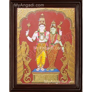 Shivan Parvathi devi Tanjore Painting