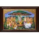 Krishna lifting Govardhana Hill Tanjore Painting