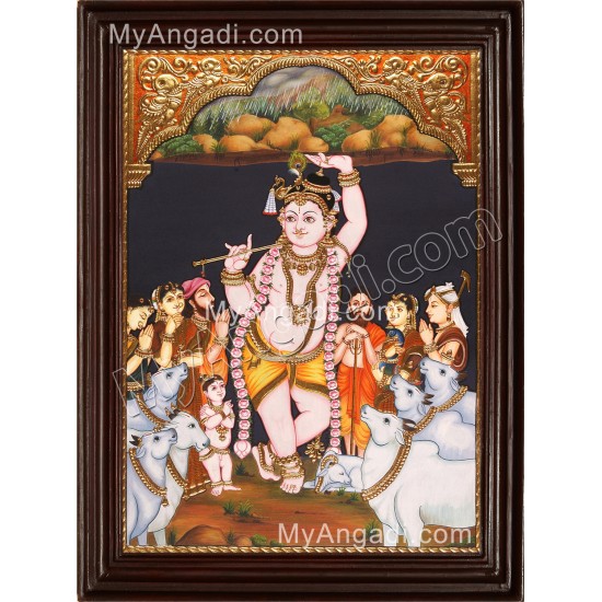 Govardhana Krishna Tanjore Painting Govardhana Krishna Tanjore Painting