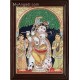 Krishna with Bama and Rukmani Tanjore Painting