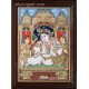 Krishna with Bama and Rukmani Tanjore Painting