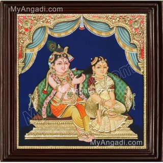 Jada Krishna Tanjore Painting