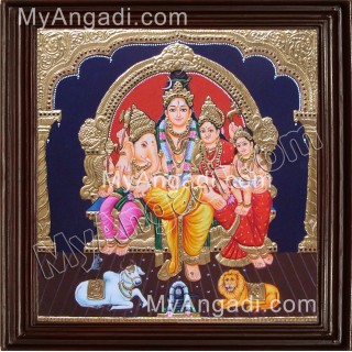 Lord Shiva Family Tanjore Painting