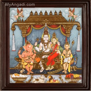 Lord Shiva Family Tanjore Painting