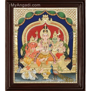 Lord Shiva Family Tanjore Painting