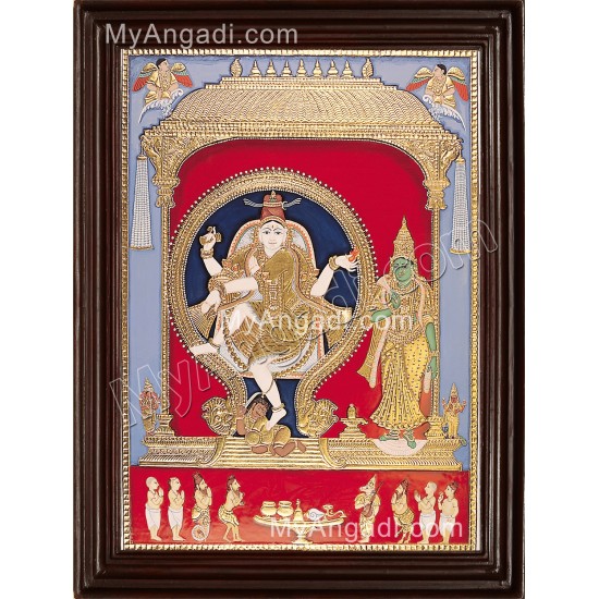 Natarajar with Sivagama sundari Tanjore Painting Natarajar with Sivagama sundari Tanjore Painting