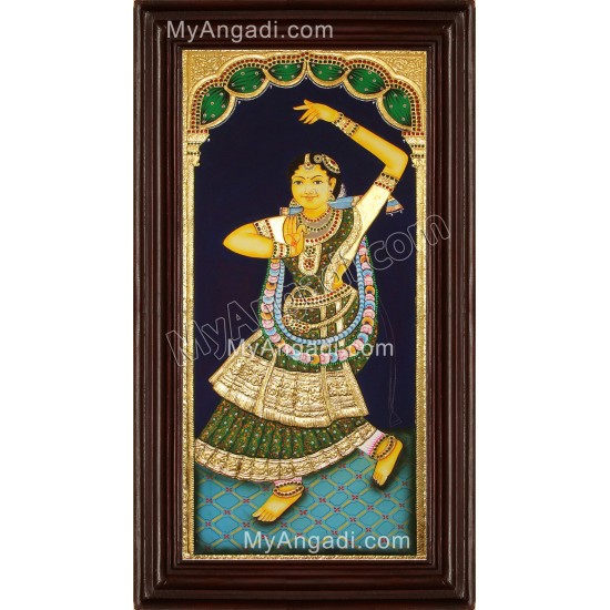 Dancing Lady Tanjore Painting