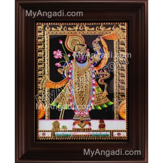 North India Krishna Tanjore Painting, Shrinathji Tanjore Painting