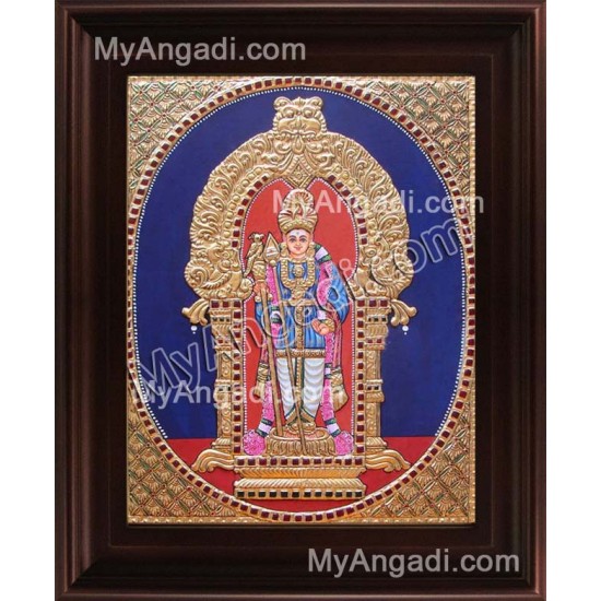 Oval Murugan Tanjore Painting, Murugar Tanjore Painting